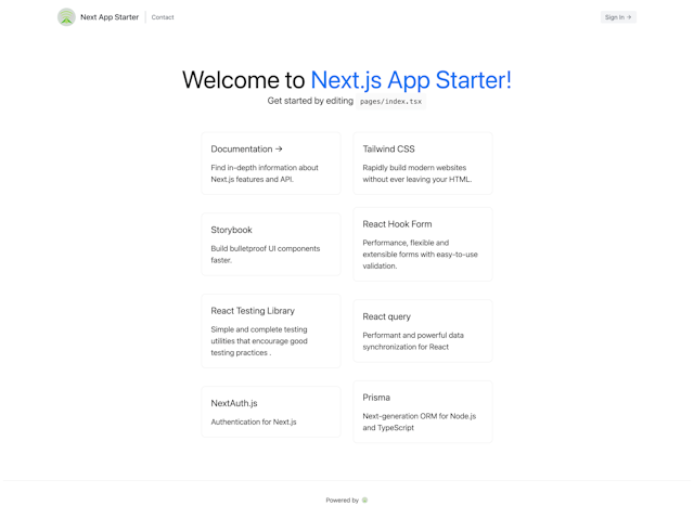 Next App Starter